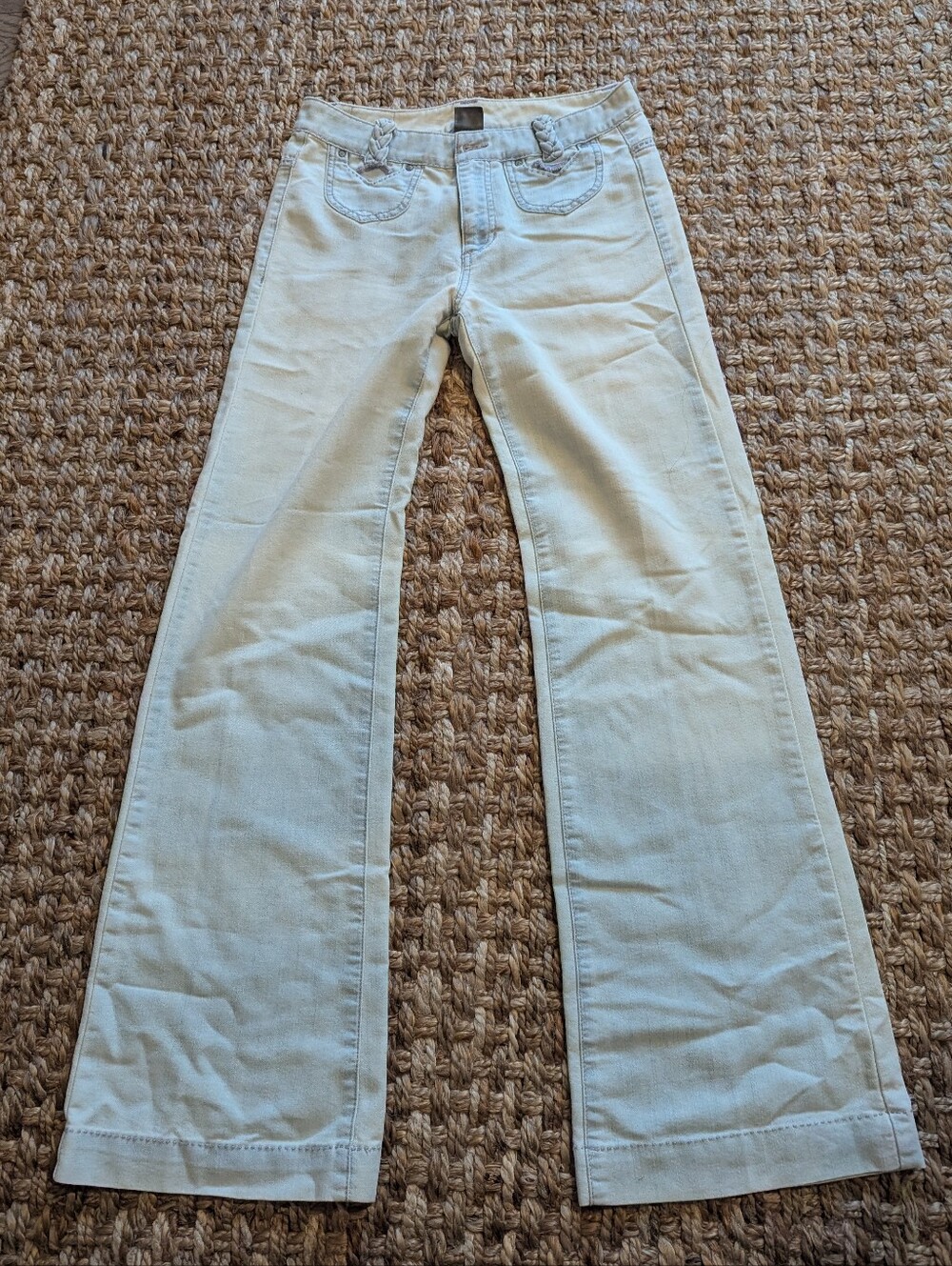 Vintage Y2K A|X Armani Exchange Braided Accent Light Wash Flare Jeans Size 6